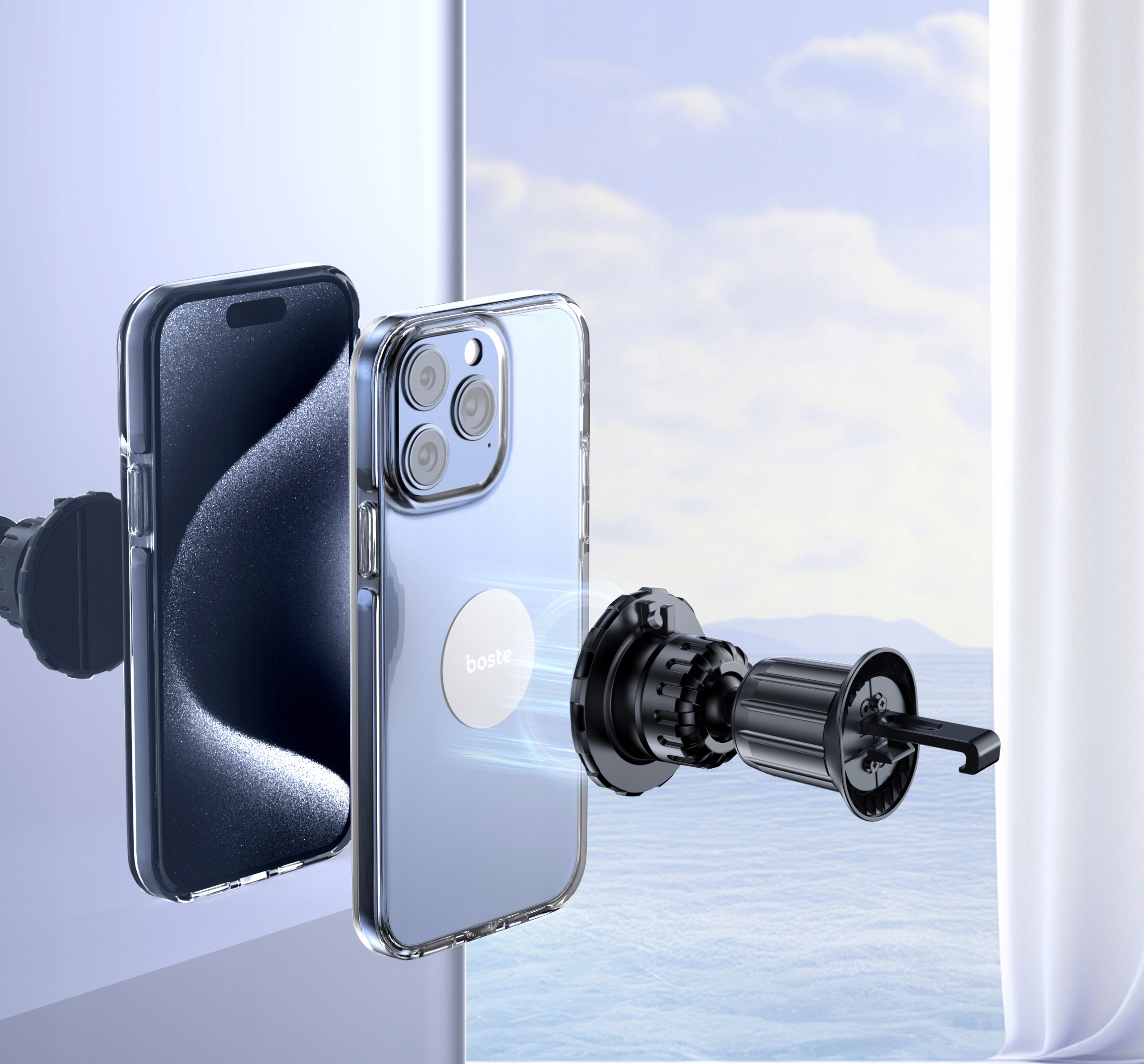 BOSTE BLASZKA MAGNESY NA TELEFON ADAPTERY DO UCHWYTU MAGNETYCZNEGO 2SZT Stan opakowania oryginalne