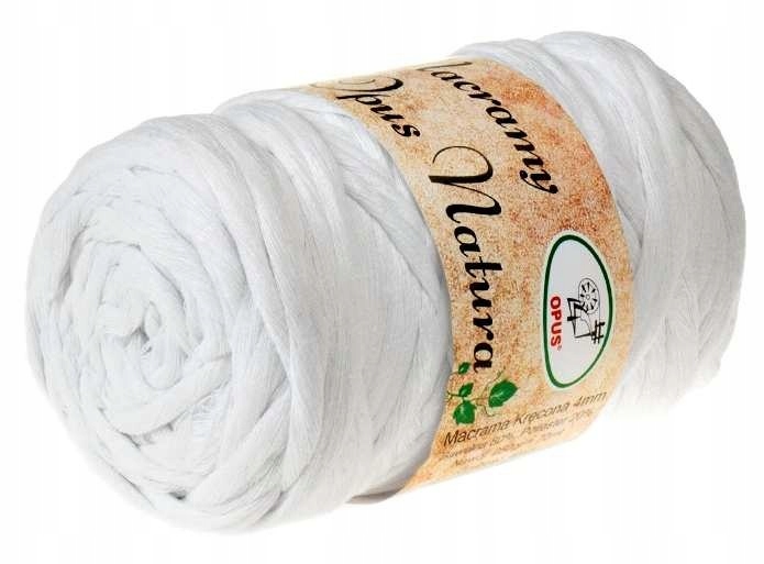 Macrama Kręcona 4mm Opus 101 biały