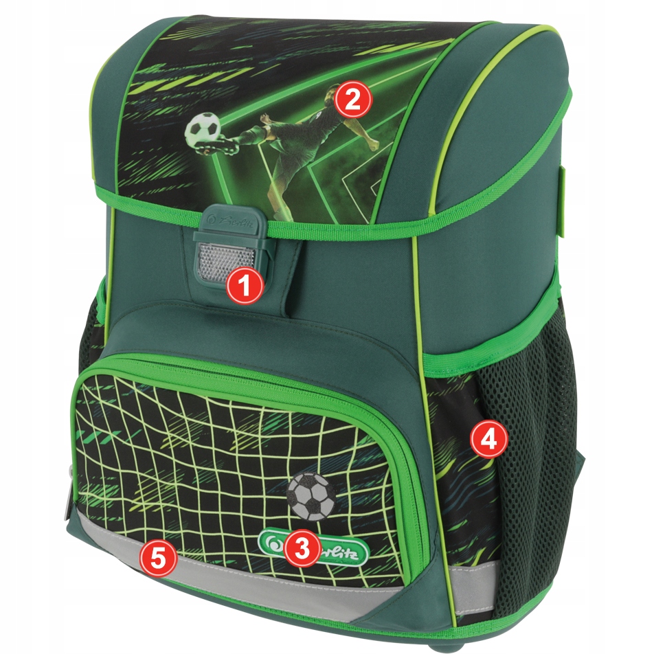 TORNISTER SZKOLNY HERLITZ LOOP PLUS PIŁKA NOŻNA ZESTAW KLASA 1-3 Płeć chłopcy