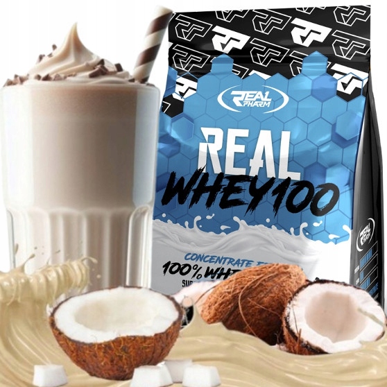 Bílkovina Wpc protein Real Pharm Real Whey 100 2000 g Bílá Ček-kokos