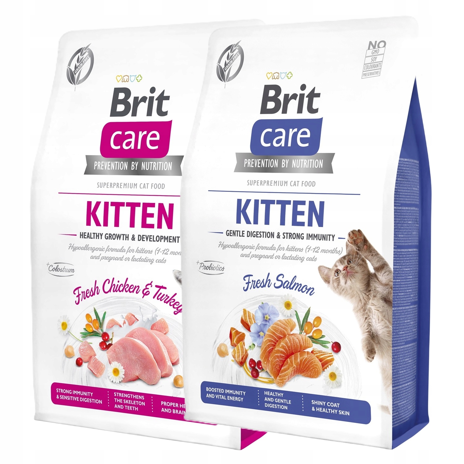 Levně Brit Care Cat Grain-Free Kitten Dvojbalení Degustační sada 2x2kg 4kg