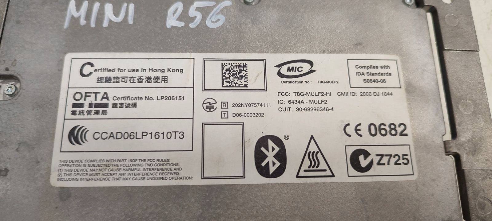 modulo bluetooth Mini R56 R57 Cabrio One 1,6