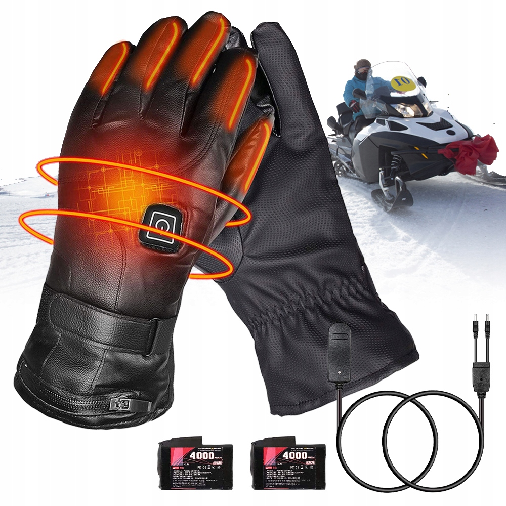 Elektryczne Podgrzewane Rękawiczki Do Wielokrotnego Ładowania 4000 mah *2
