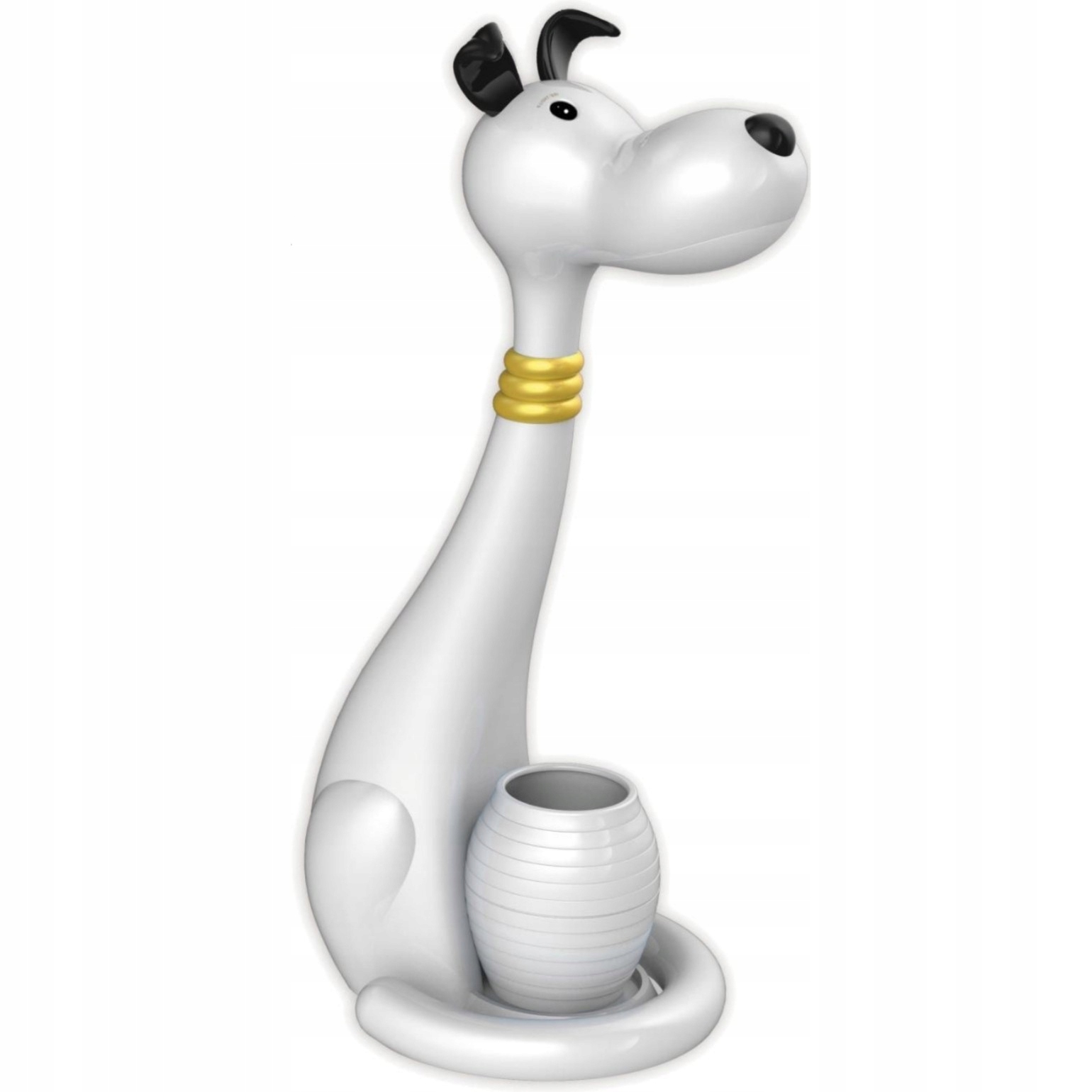 Biela Led stolná lampa do detskej izby s úložným priestorom Psík