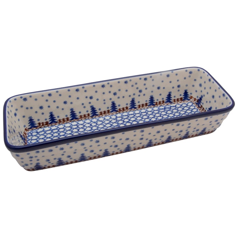 Zapékací mísa 31 cm Umělecká keramika Bolesławiec 0339 Vánoční Stromky