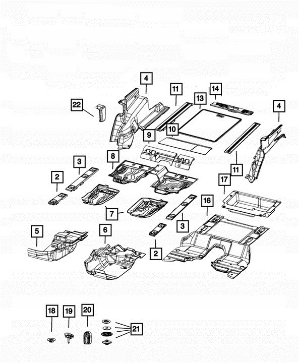 6BP45TX7AE - ДОШКА ПІДЛОГА БАГАЖНИКА WRANGLER 4D JL 18-