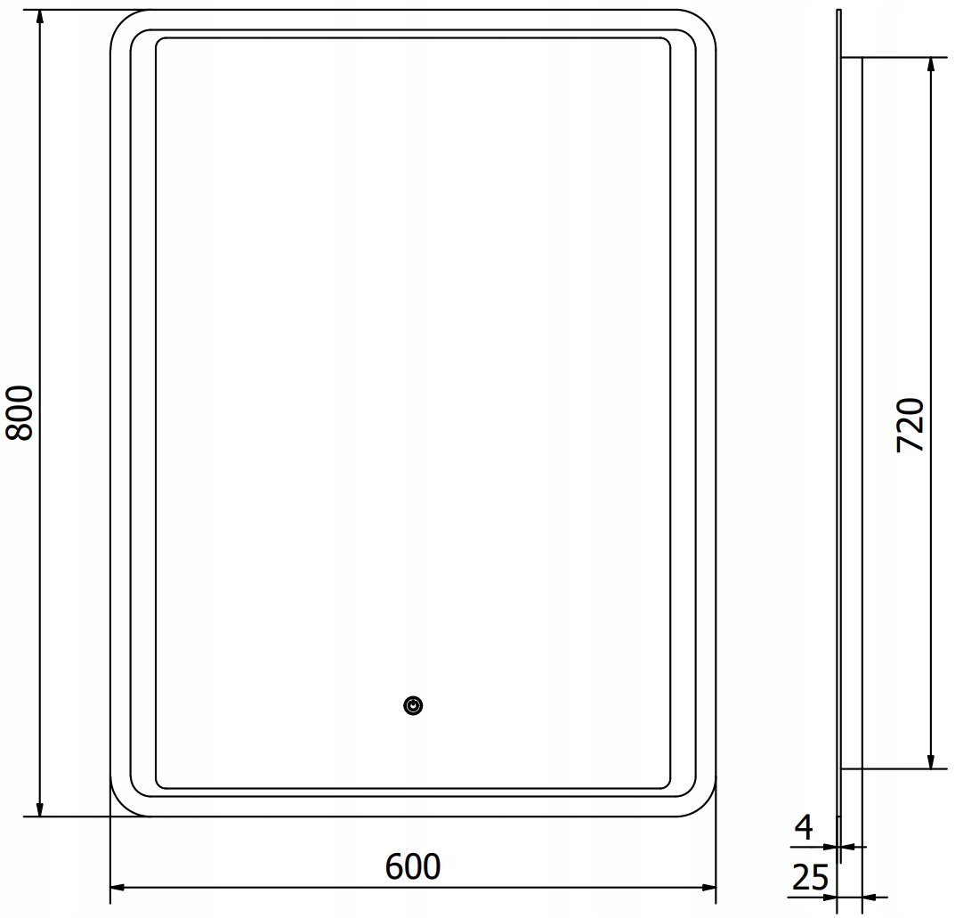 MEXEN ZUSA LUSTRO PODŚWIETLANE LED 60 X 80 CM Rodzaj zwykłe