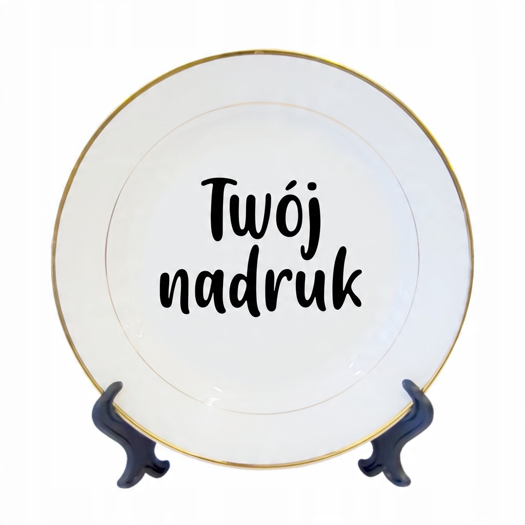 

Talerz 20cm ze złoconym rantem z własnym nadrukiem