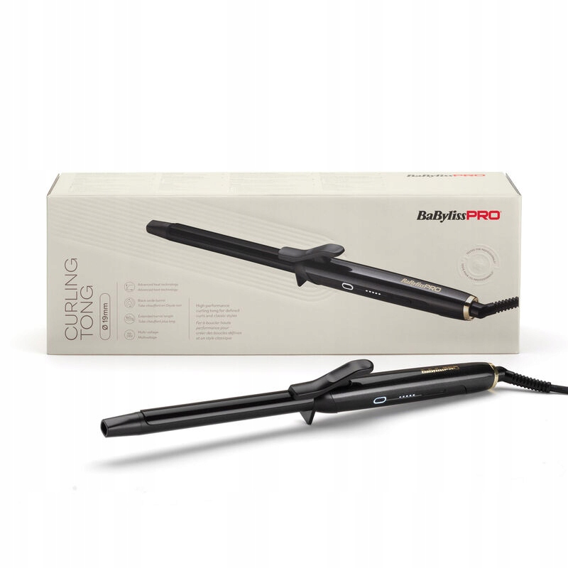 BaByliss Pro Lokówka 19mm BAB2492E Profesjonalna Z Klipsem, Curling Tong