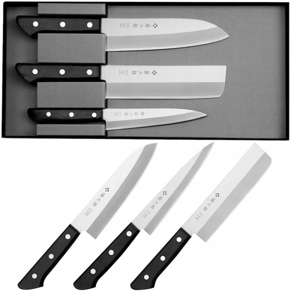 Sada 3 nožov Tojiro Basic VG-10 Japonský Univerzálny Nakiri Santoku v puzdre