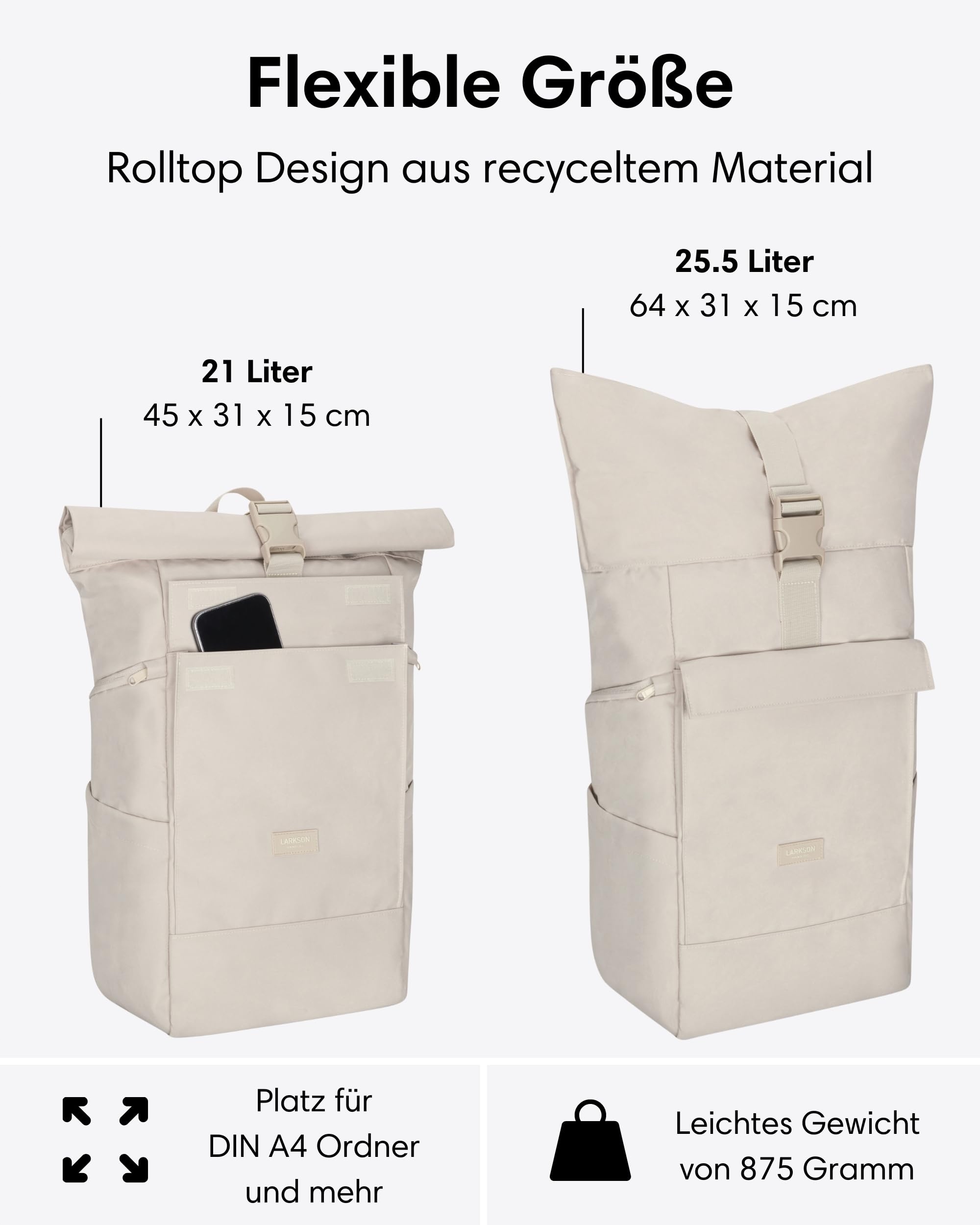 Batoh Larkson No 4 Large Béžový 16 palců Taška Na Notebook Univerzální