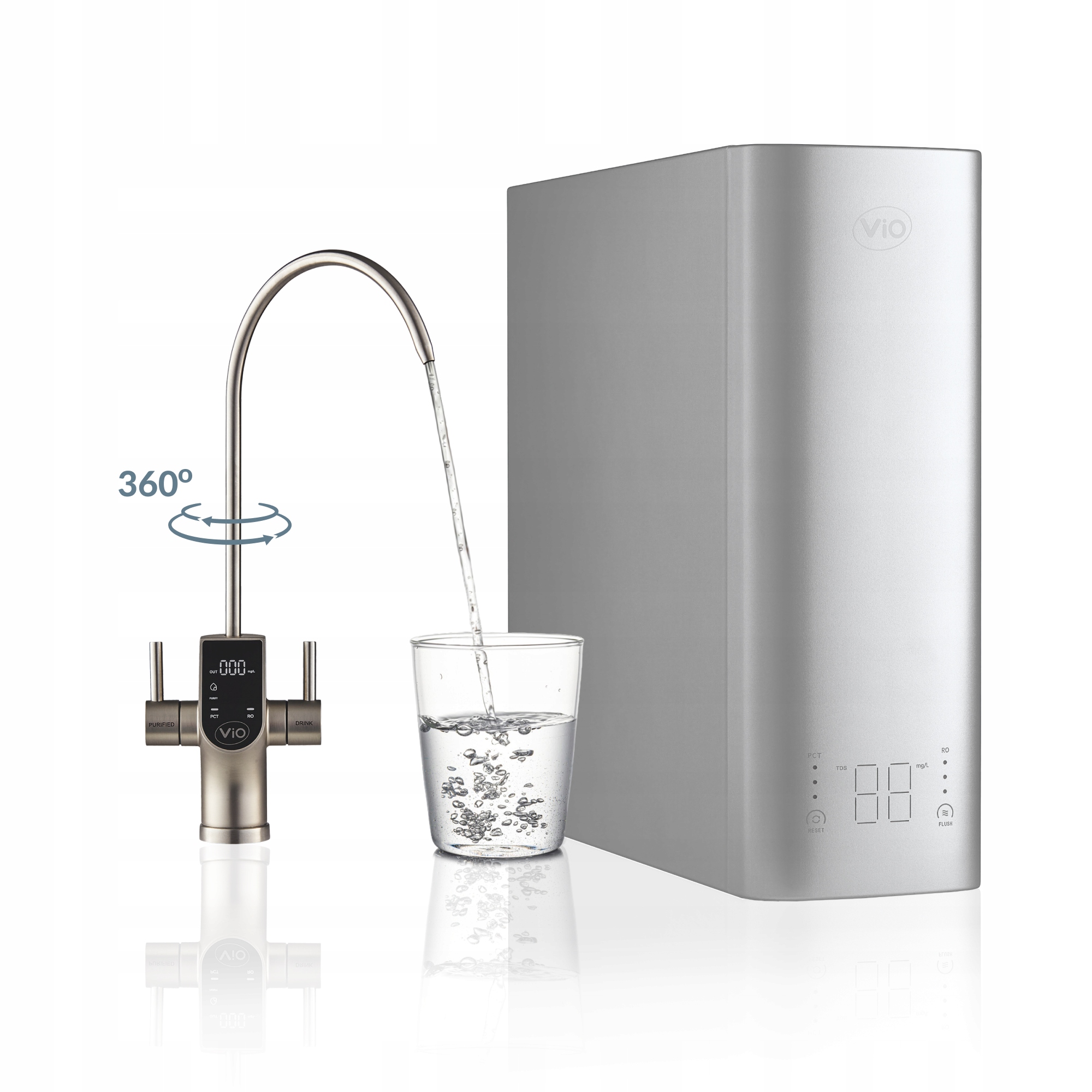 Bezzbiornikowy System Ro ViO AW-RB08-1200T, Wysoka Wydajność 3,1 l/min, Tds