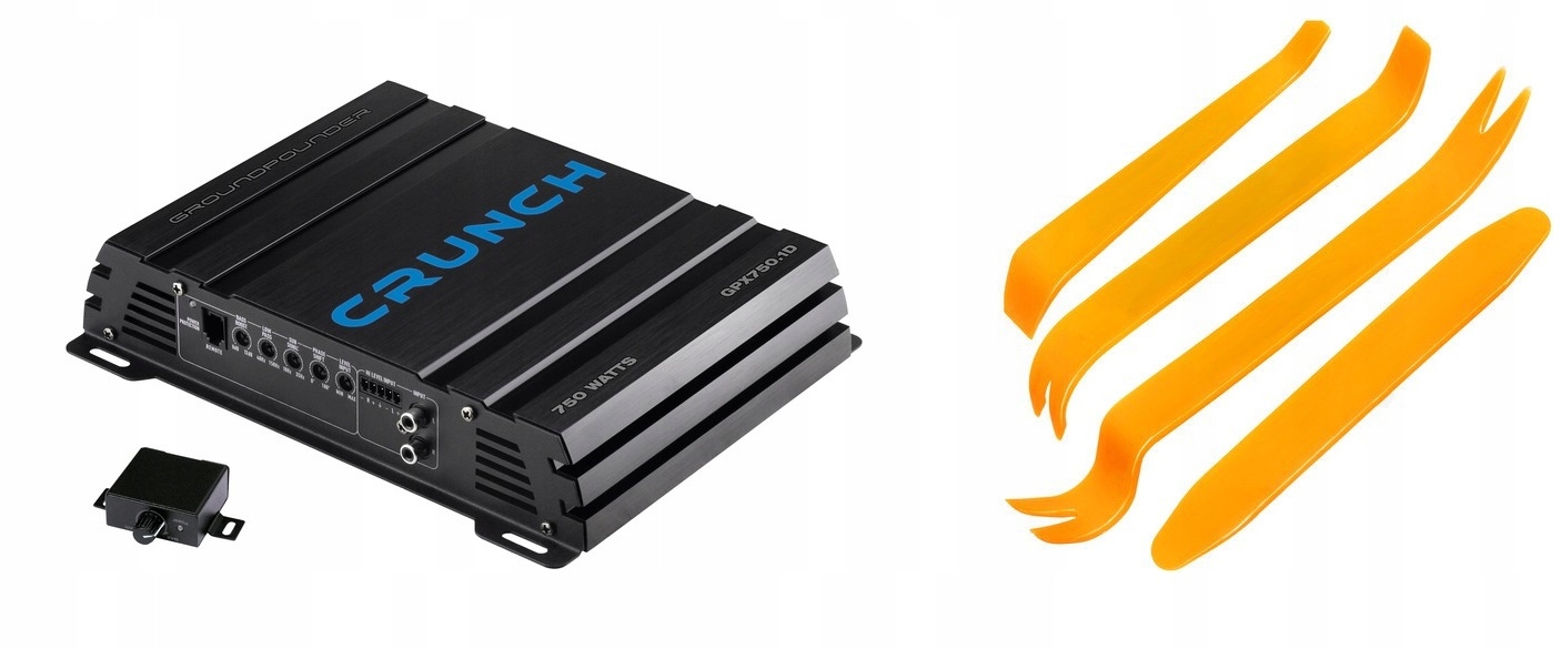 Jednokanálový automobilový zosilňovač Rms 1x375W +++ kľúče Crunch GPX750.1D