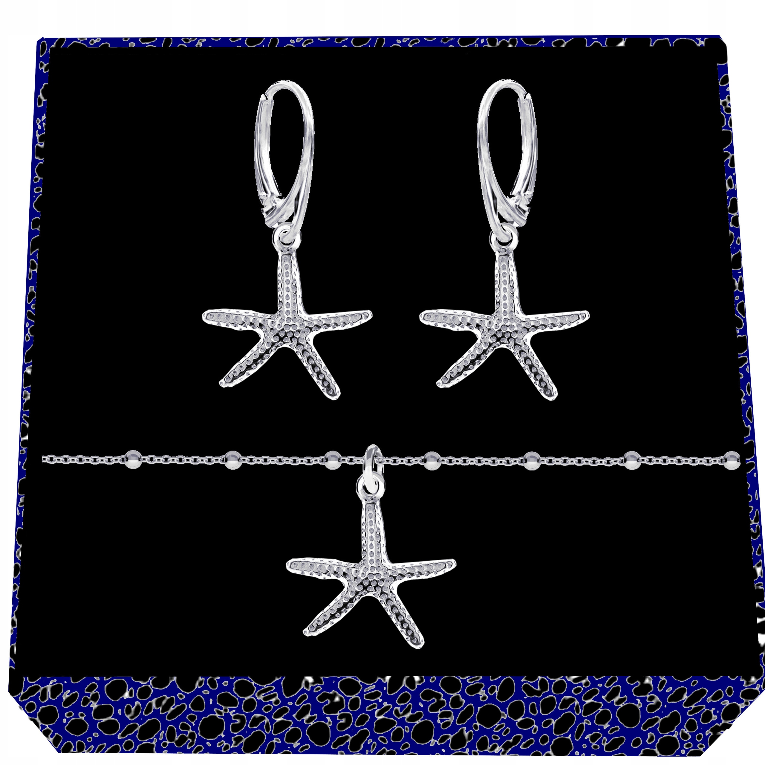 Sada stříbrných šperků Hvězdice Kuličková vazba Stříbro 925 Síla oceánu