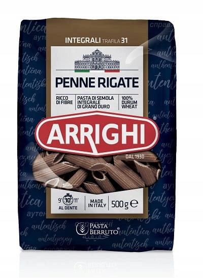 Levně 5X Arrighi těstoviny celozrnná šikmá trubička 500 g