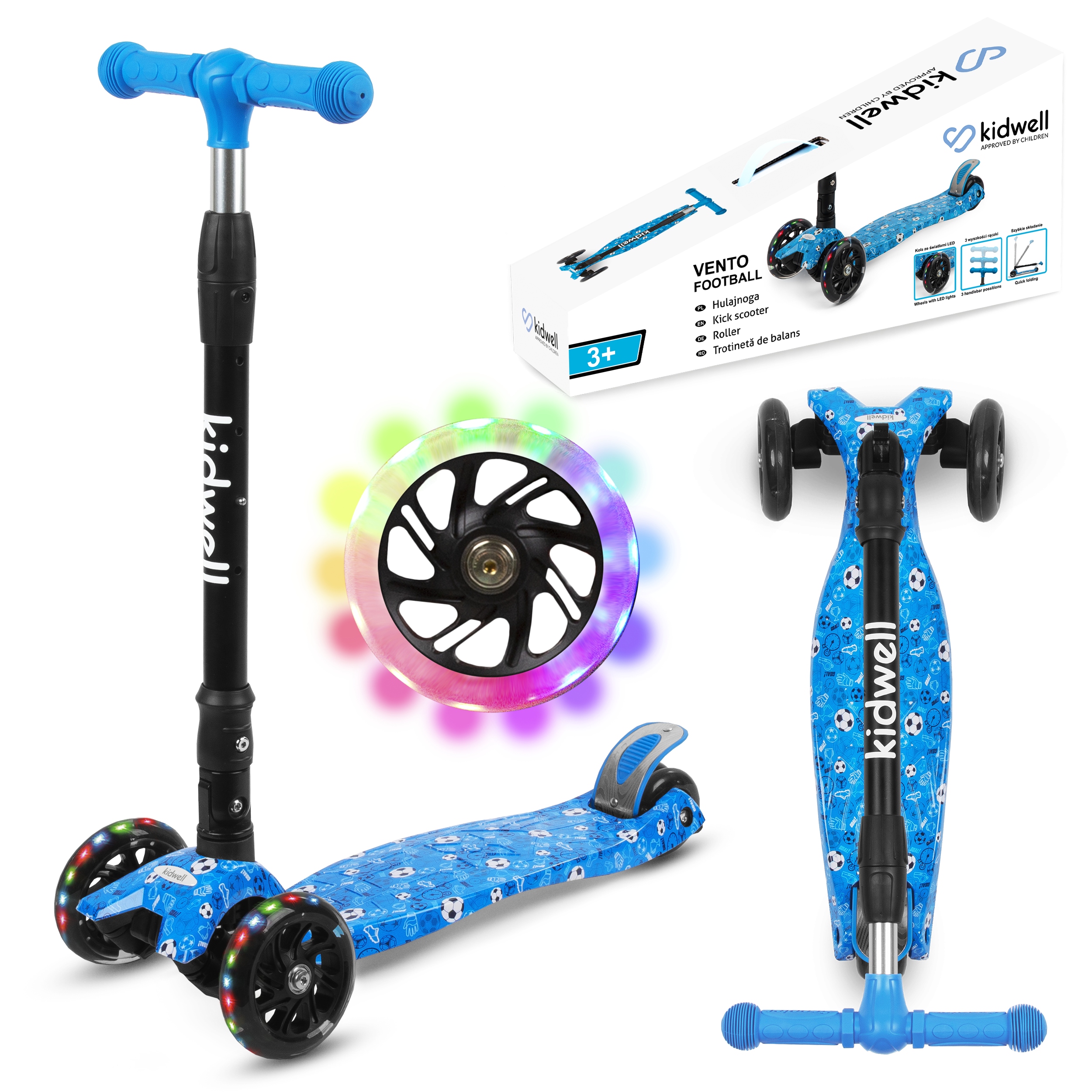 Hulajnoga trójkołowa dla dzieci Led Kidwell Vento Football