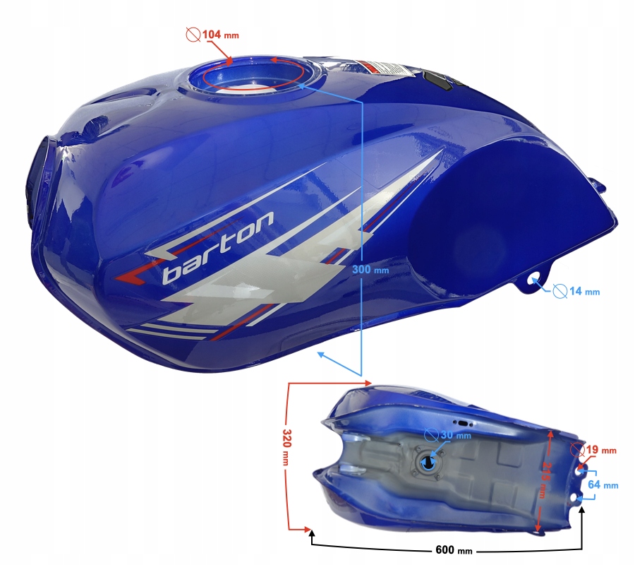 Zbiornik paliwa bak niebieski fighter 2 MotoGeneric