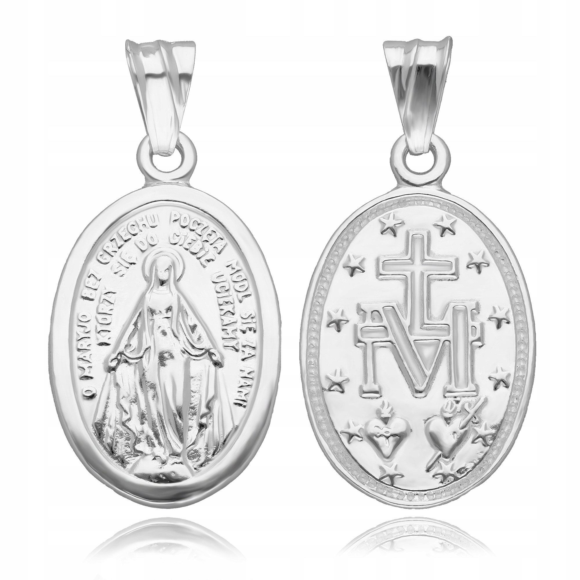 Stříbrný Velký Medailon Nádherný Matka Boží Neposkvrněný