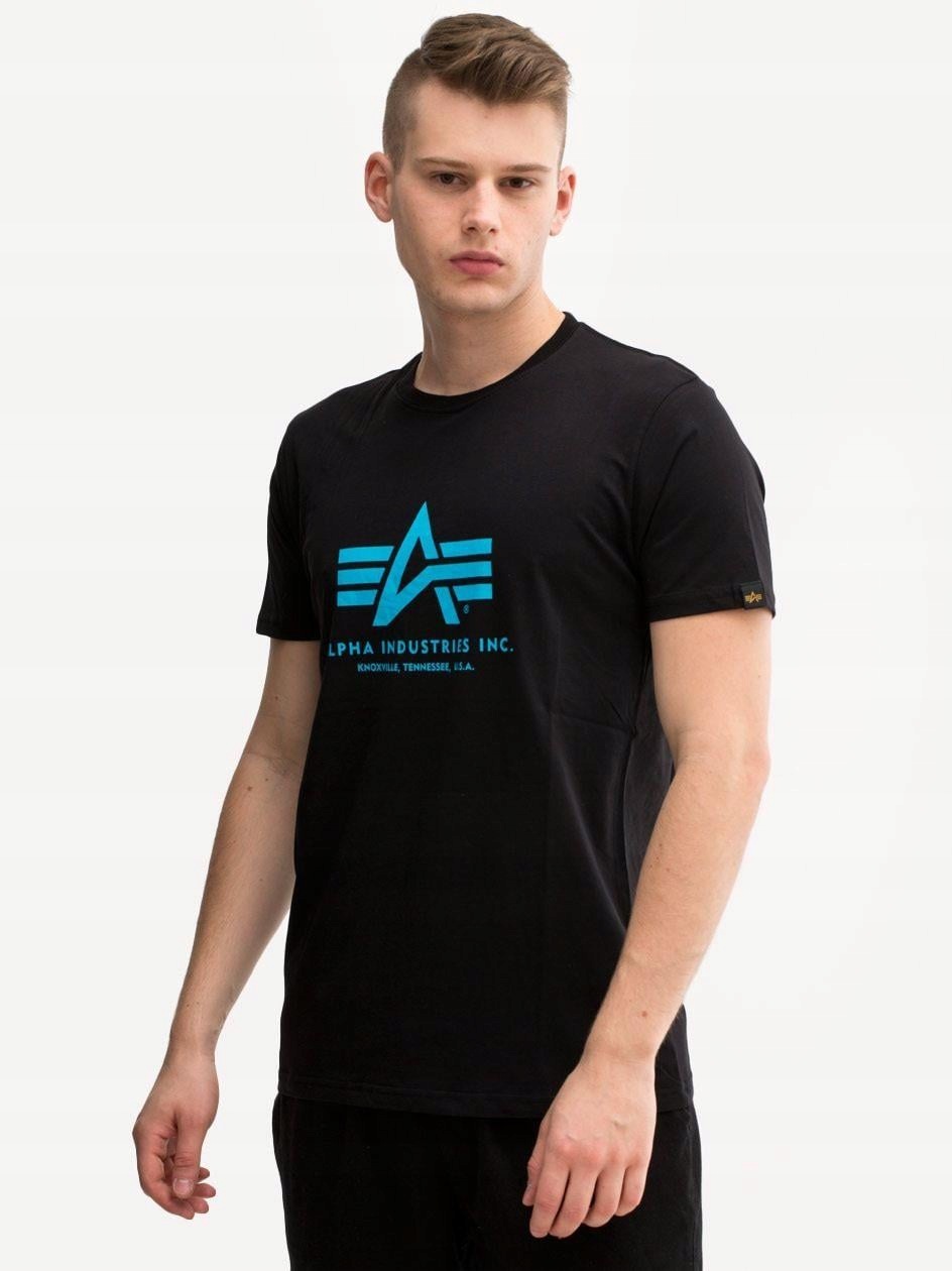 Tričko Tričko Pánské Černá Modrá Alpha Industries Basic M