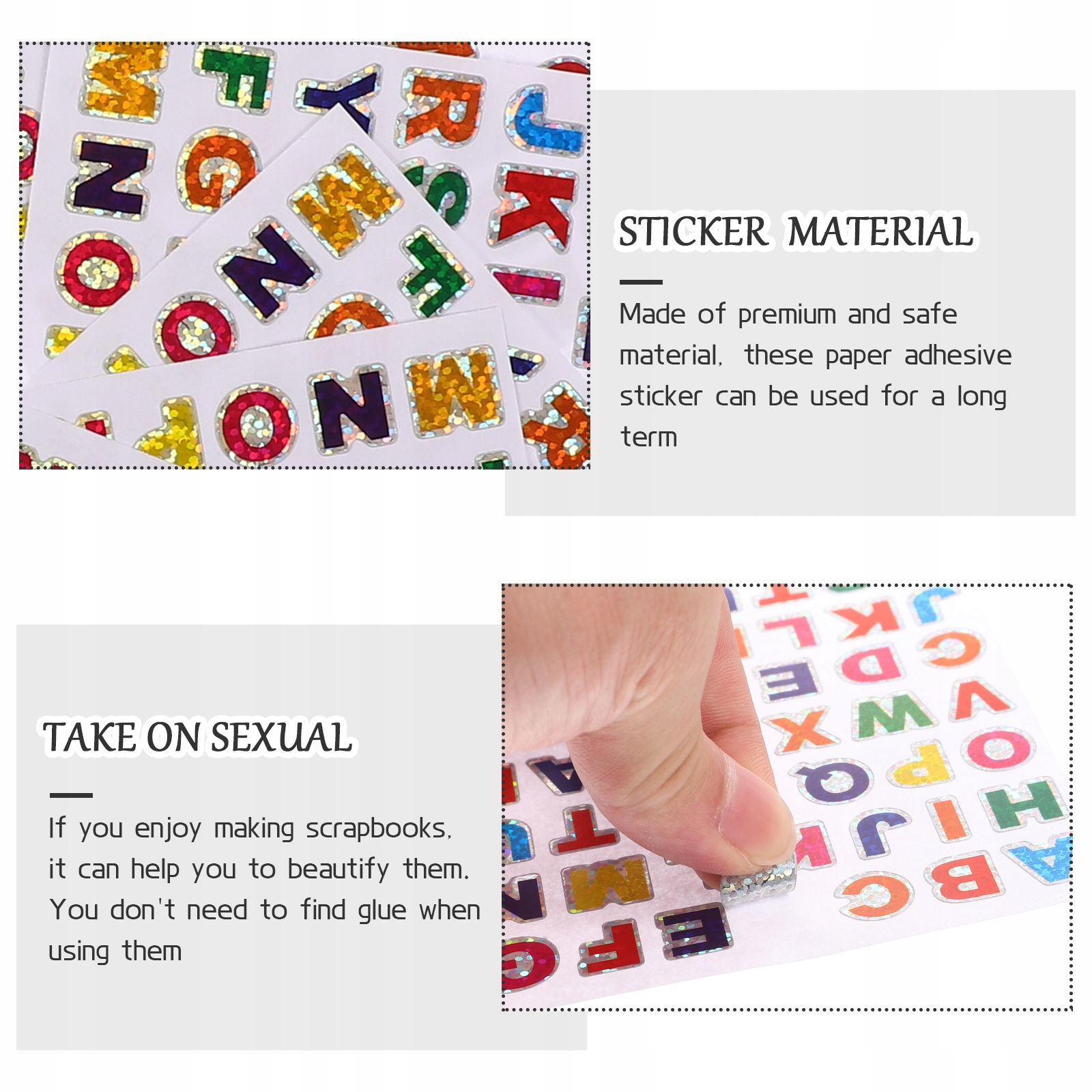 Mini-literowe naklejki brokatowe laserowe Producent Inny