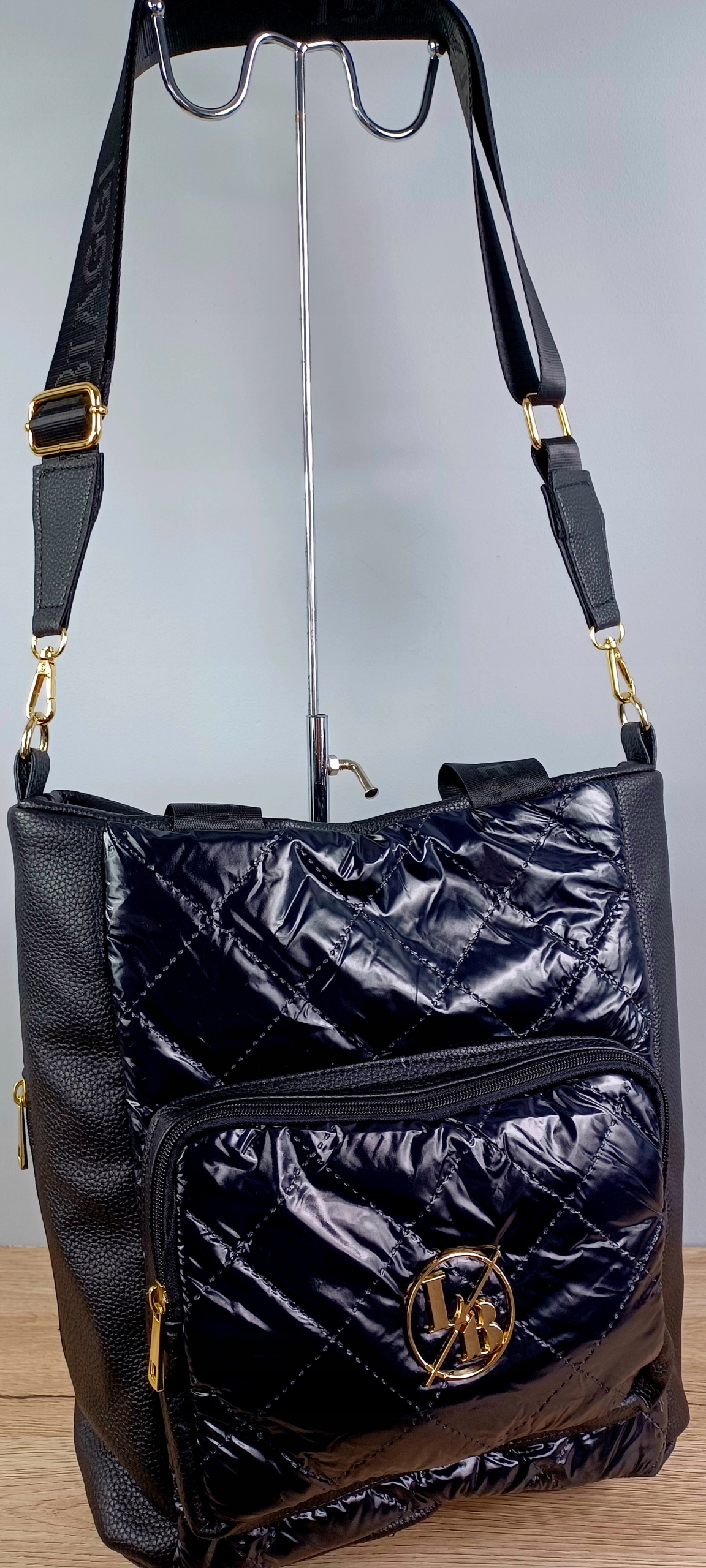 LAURA BIAGGI torebka CZARNA A4 shopper PIKOWANY Marka Laura Biaggi