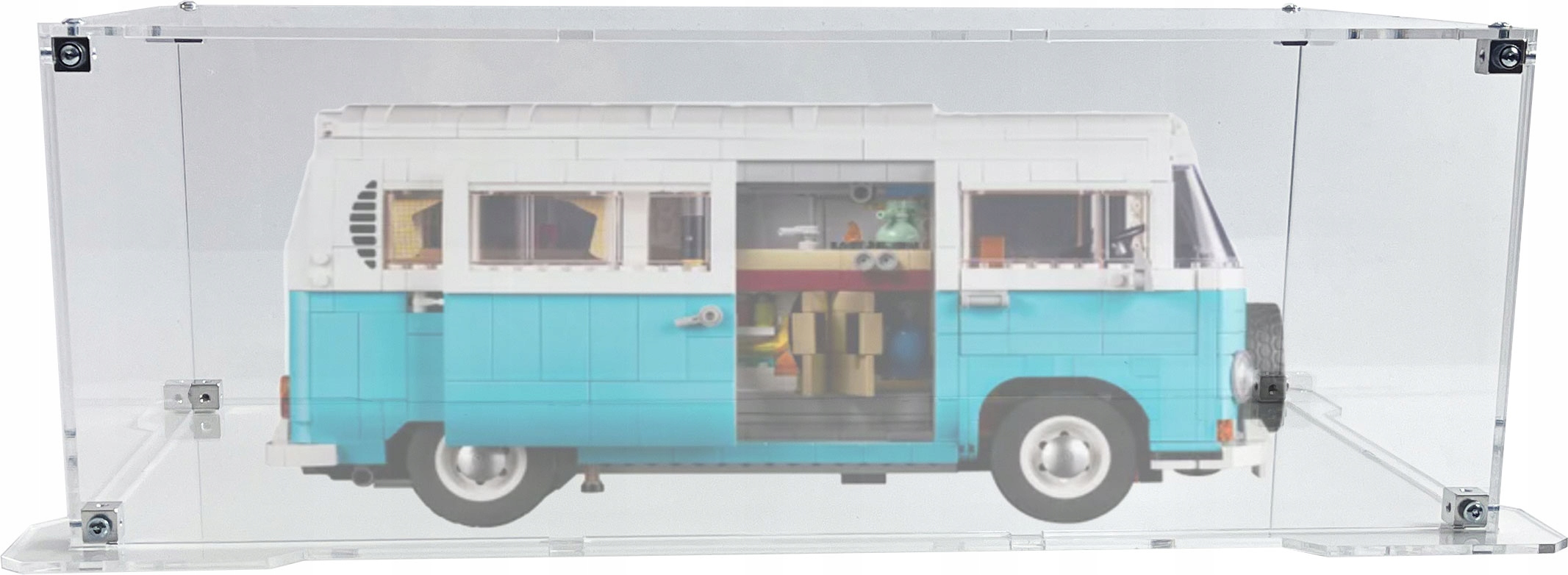 Vitrína s podstavcem Drewlandia pro stavebnici Lego 10279 Mikrobus Volkswagen T2