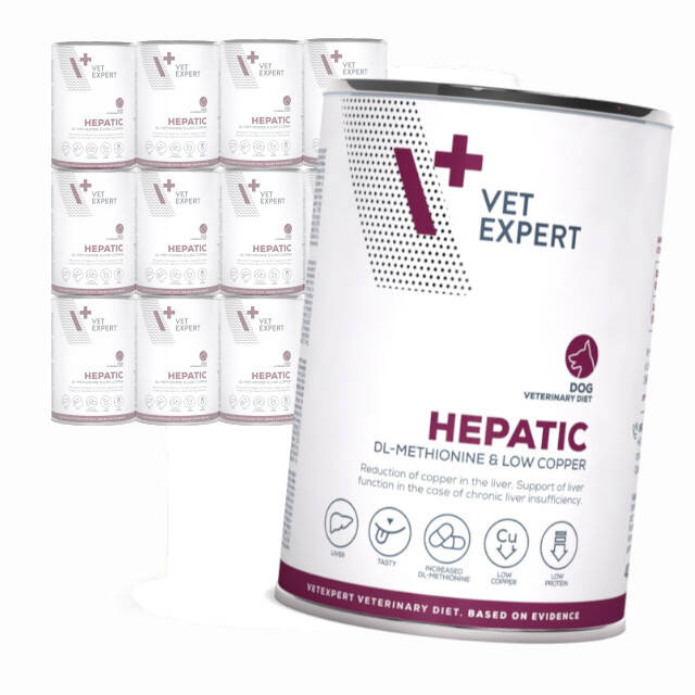 Levně Vet Expert Hepatic Vlhké Krmivo pro psy s kuřecím masem 12 x 400 g