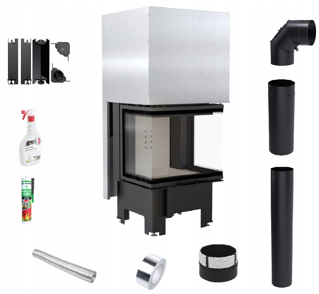 Kominek Vložka 3 skla Nbc 8 500X500 gilotina Set