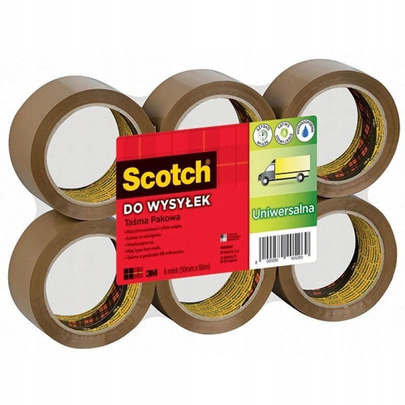 

Taśma pakowa Scotch 371 opakowanie 6 sztuk Hot-mel