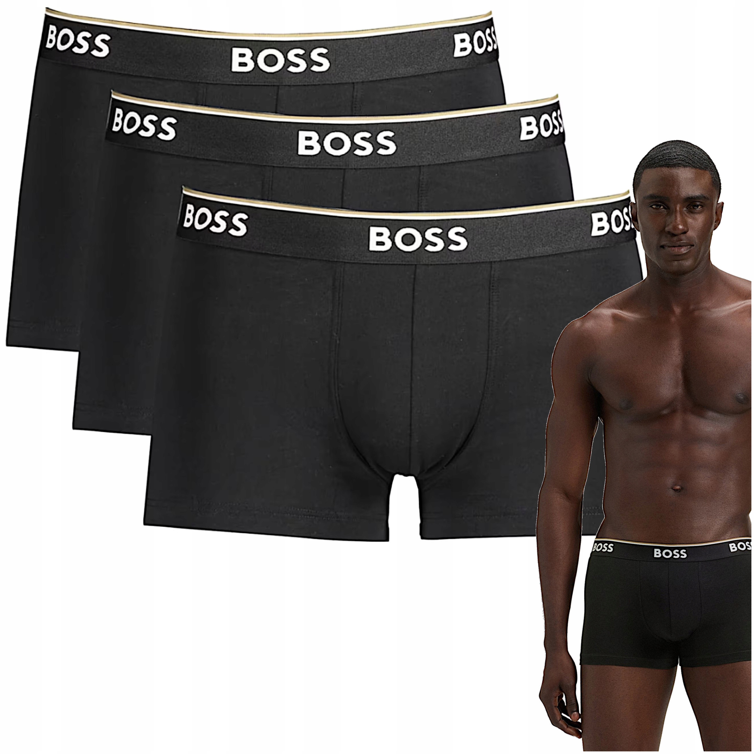 Pánské boxerky Boss 3, sada bavlněných, krátké, prémiové, elastické, velikost S