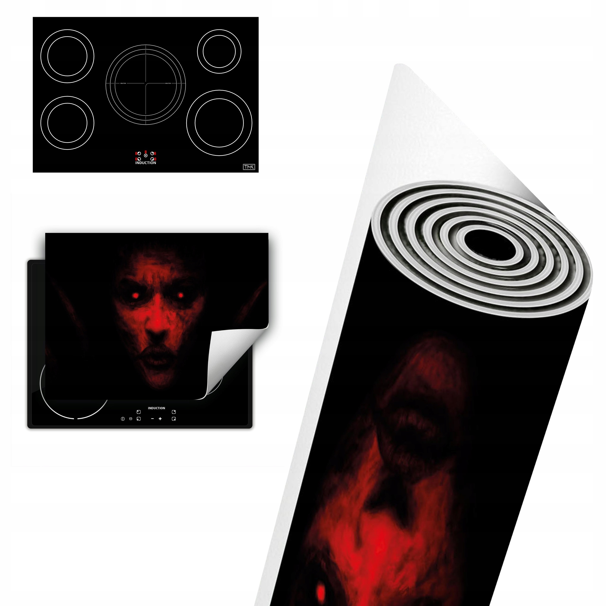 Vinylová Ochrana Na Indukci Deska 80x52 černá čert