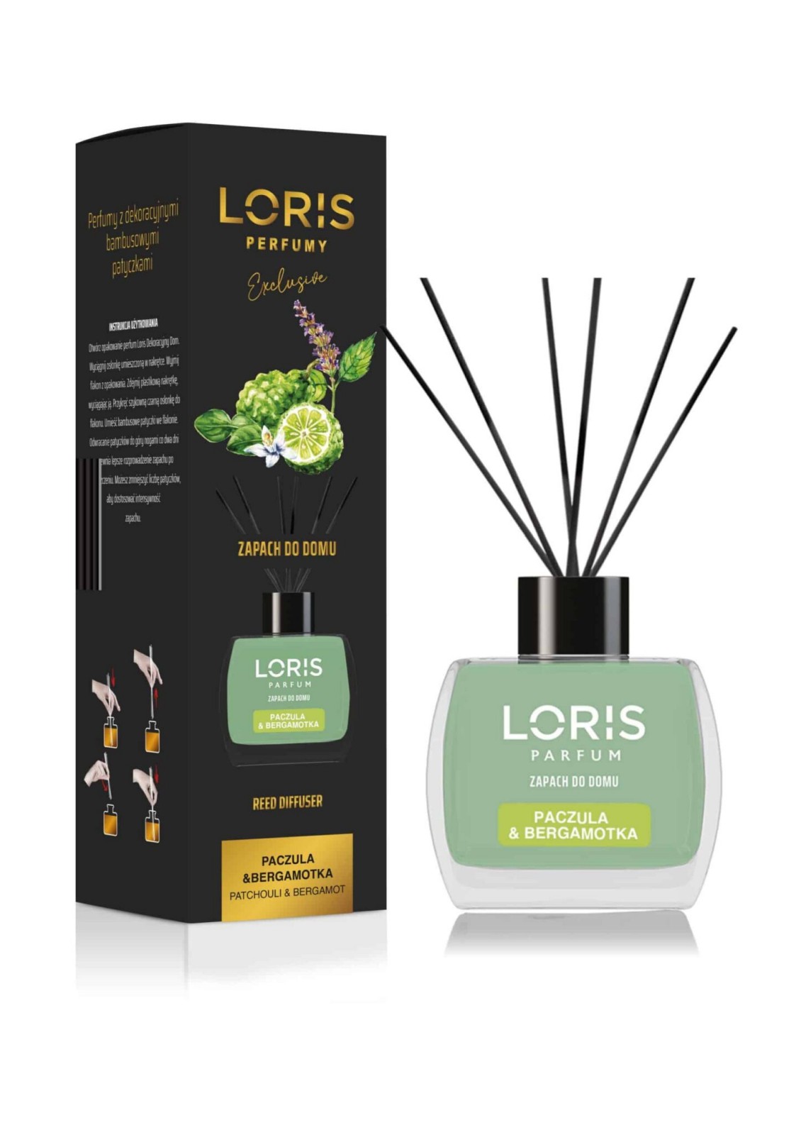 ZAPACH DO DOMU LORIS PERFUMY EXCLUSIVE 120 ML PACZULA & BERGAMOTKA