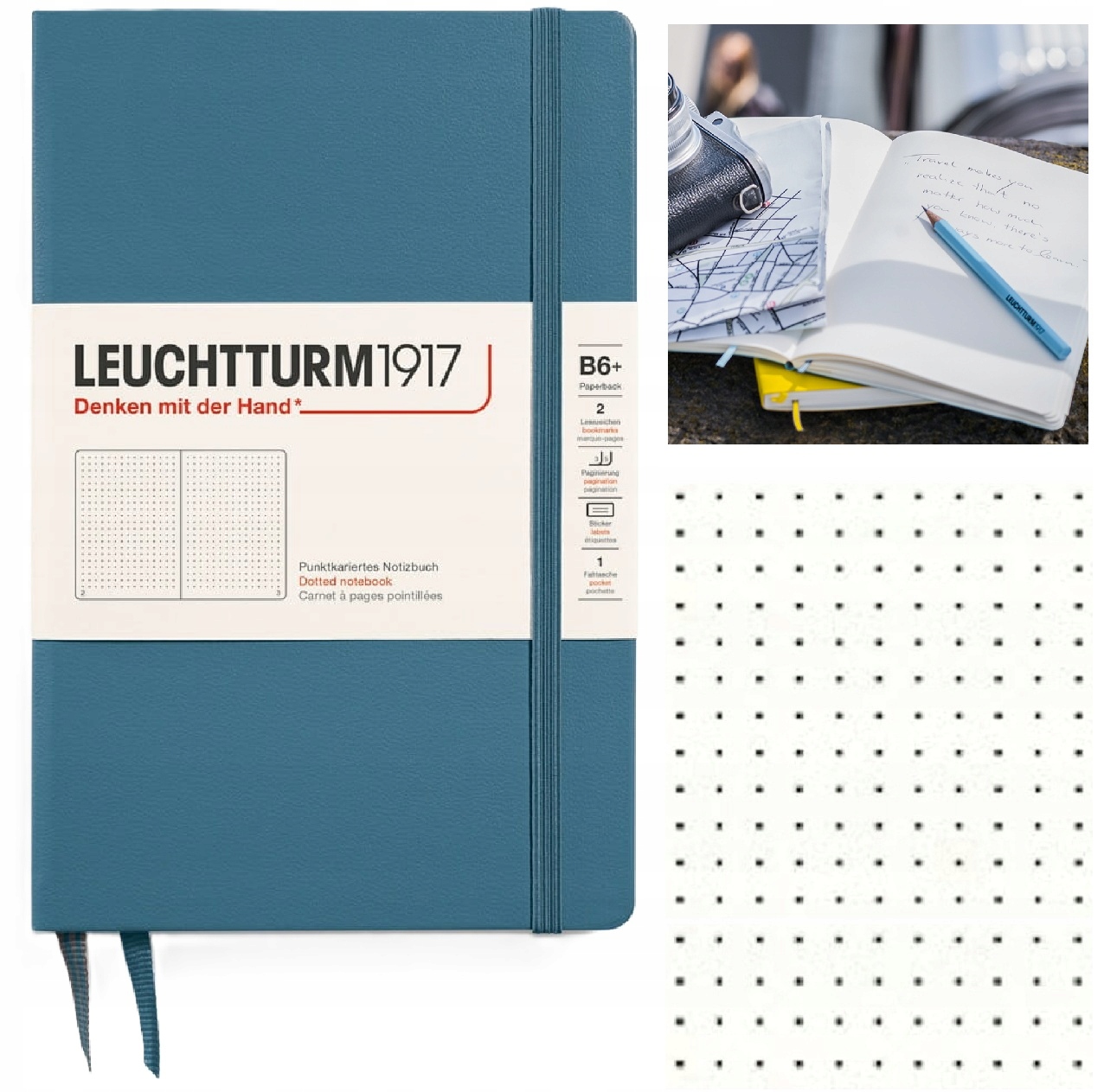 LEUCHTTURM1917 Notatnik Notes B6 Kropka bullet journal w kropki Stone Blue