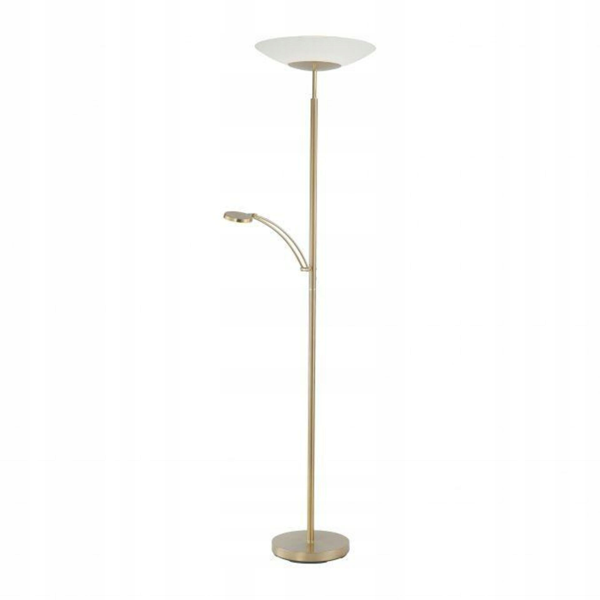 Paul Neuhaus Led stojacia lampa, matná mosadz, stmievateľná, 3000K, čítacia lámp