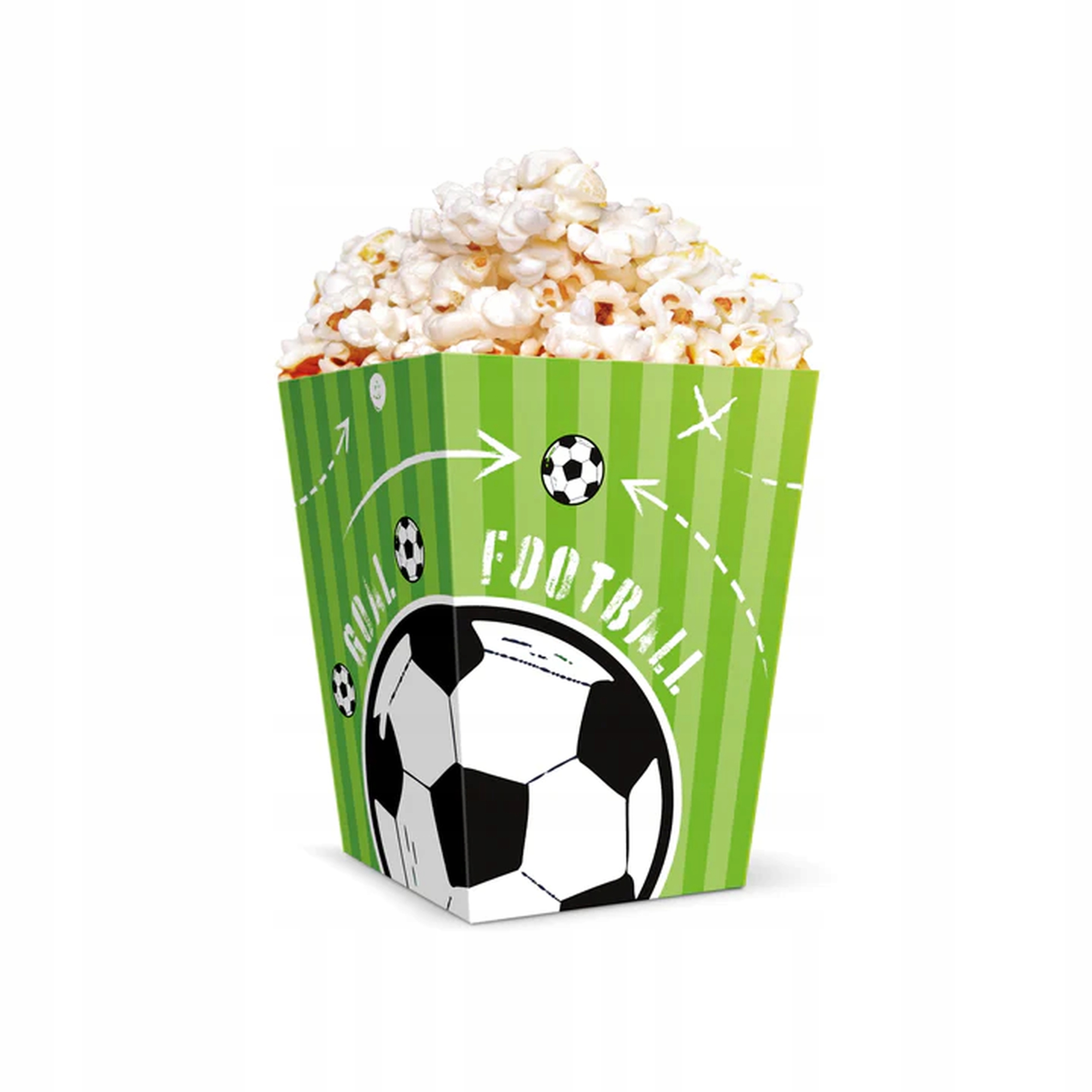 Pudełko na popcorn chipsy przekąski Football Piłka Nożna Urodziny Mecz 6szt