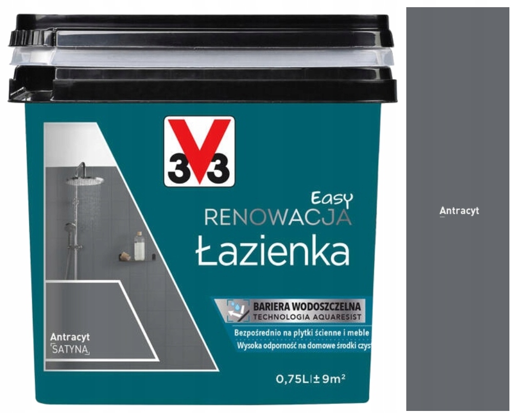 Easy renowacja farba do łazienki V33 Antracyt 0,75L