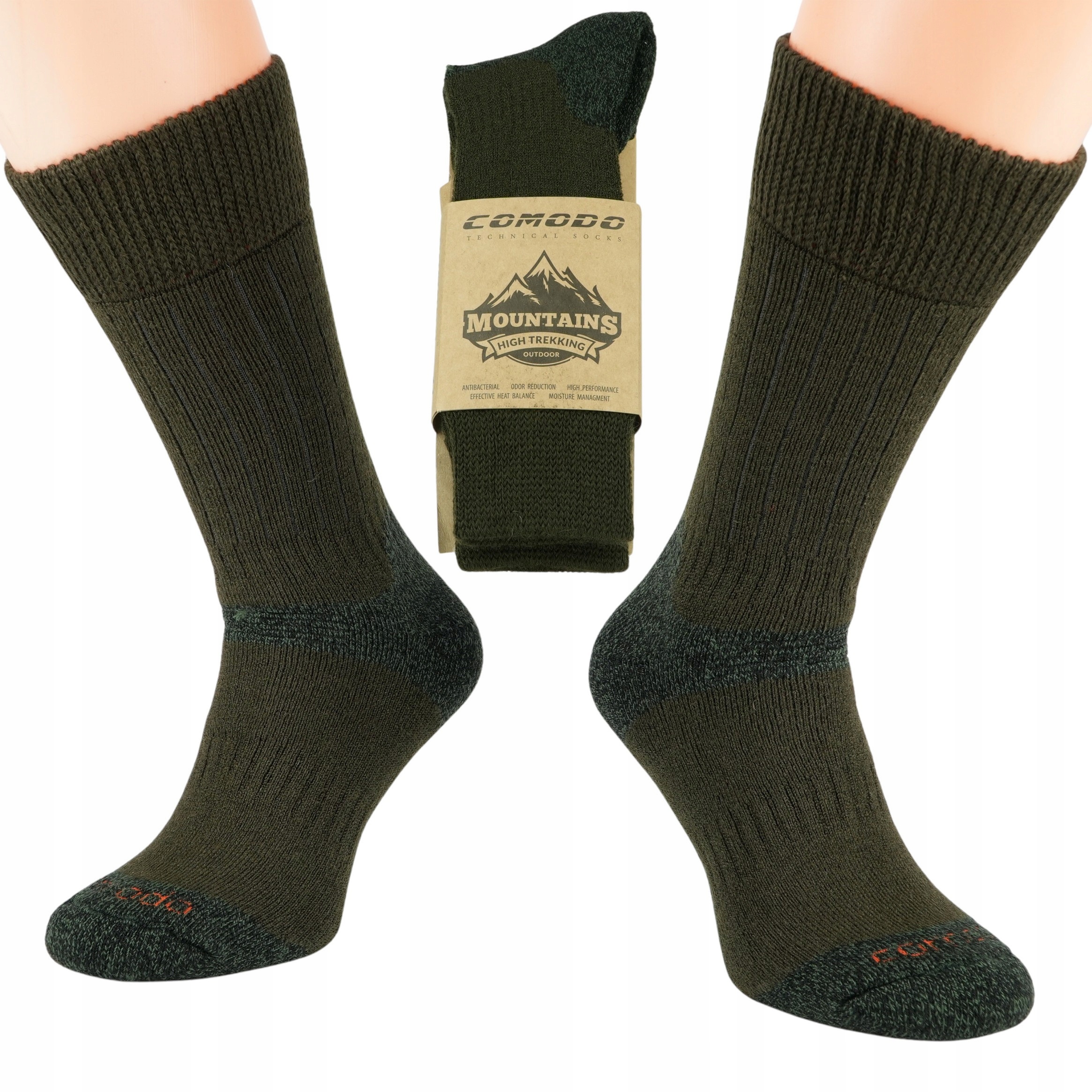 Comodo TRE9 Skarpety Trekkingowe w Góry Grube Zimowe Merino 80% roz 39-42