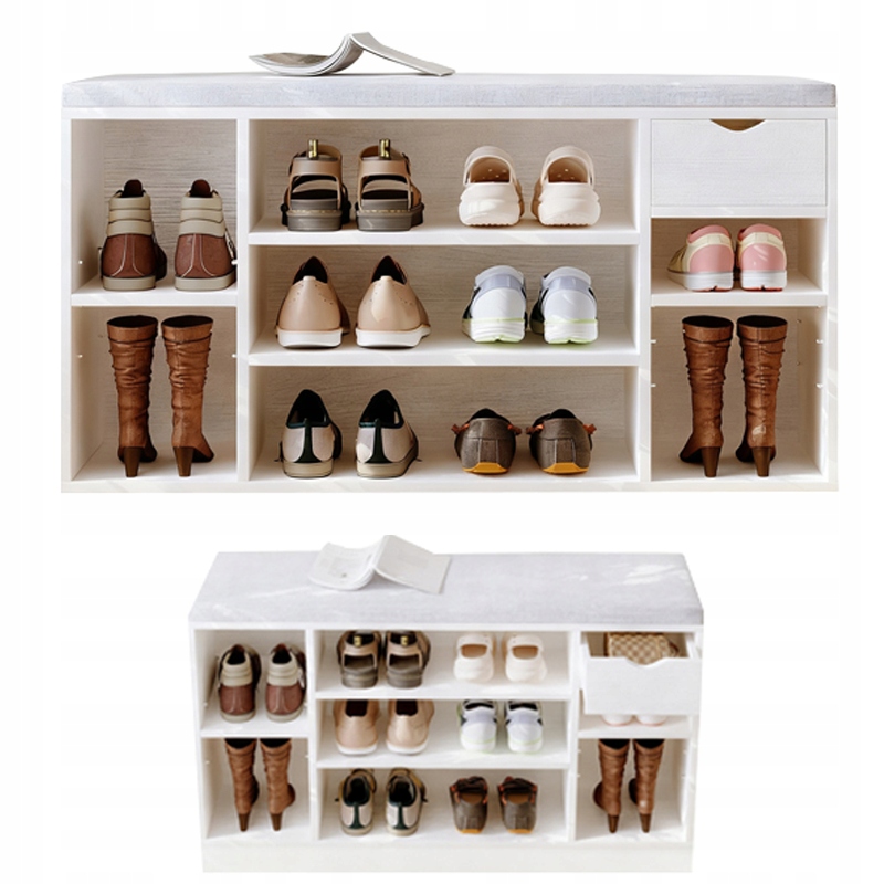 Szafka Na Buty Z Siedziskiem Loft Biała Ławka Przedpokój Nowoczesna