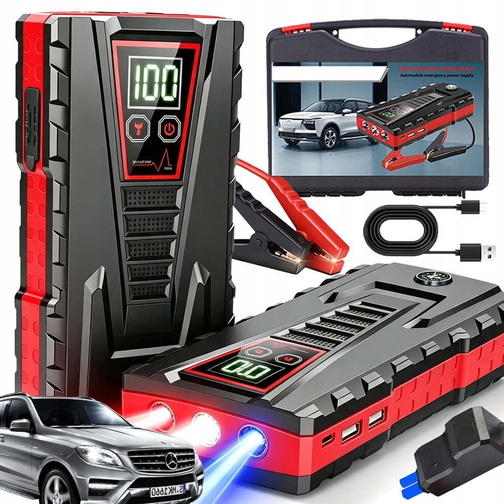 Jump Starter Rozruch Booster Powerbank 9800mAh Led Sos Awaryjny Bank Mocy