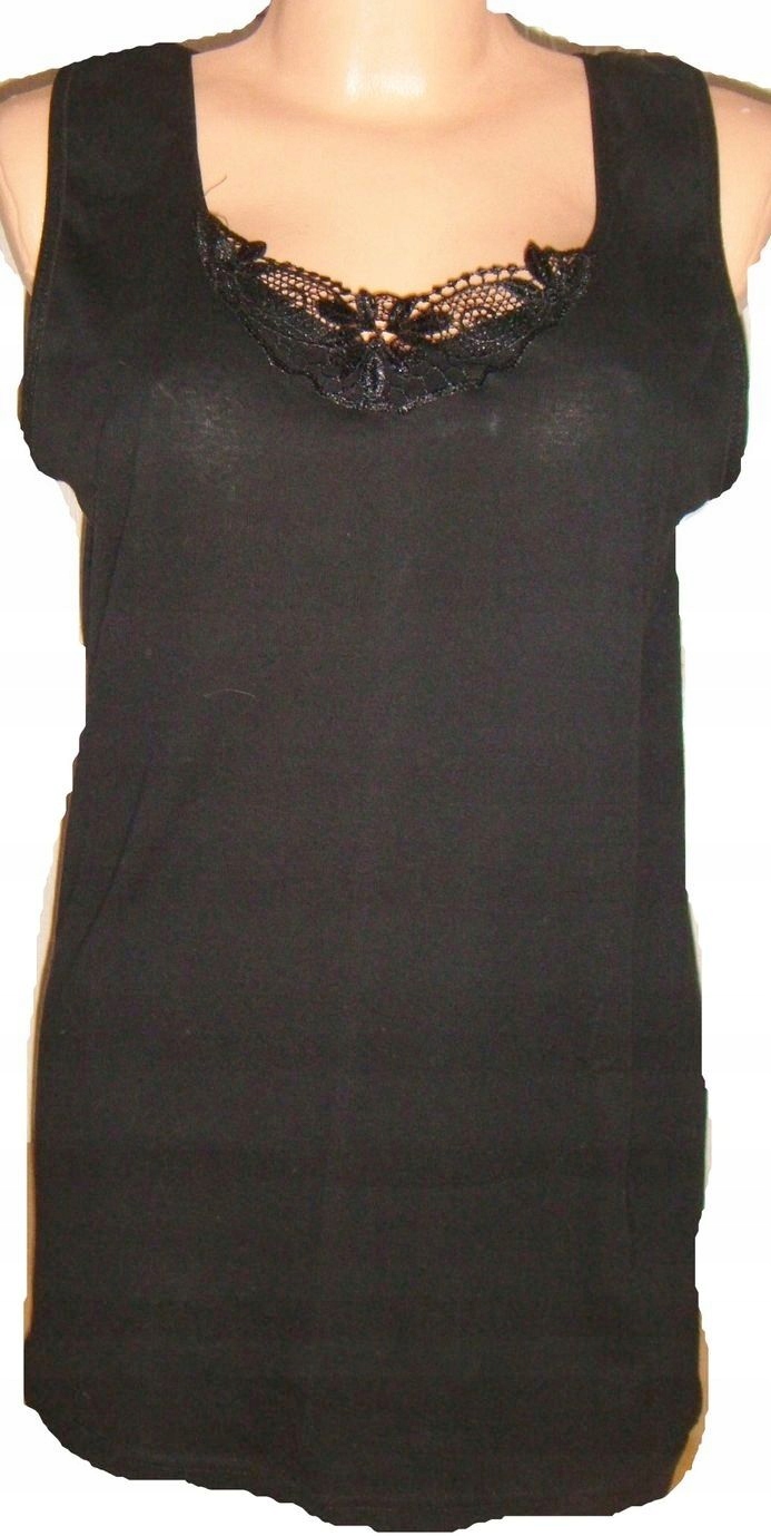 PODKOSZULEK DAMSKI T-SHIRT CZARNY szt.2 BAWEŁ r4XL