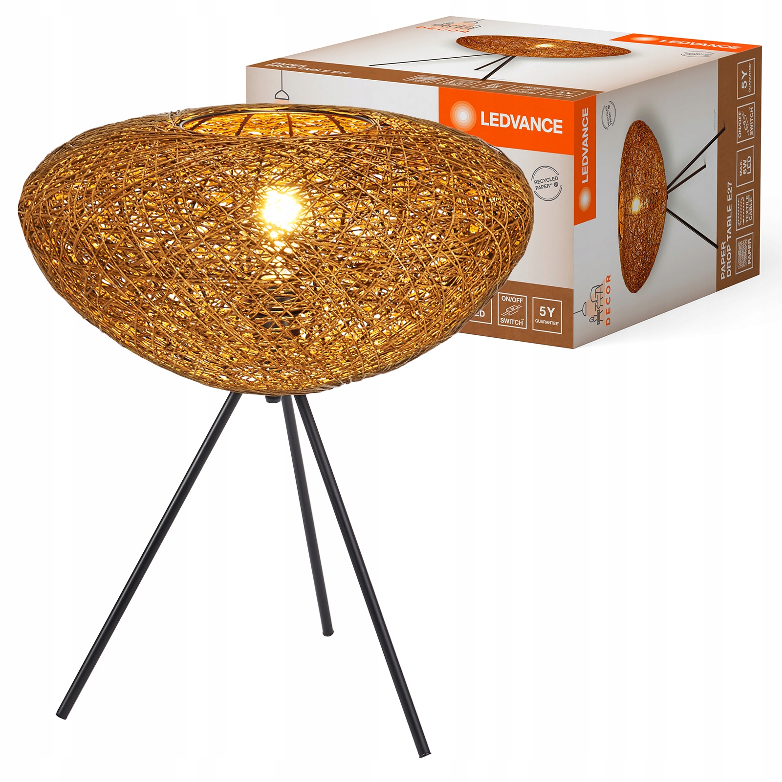 Stolová lampa Dekoratívna E27 Béžová Usb-c Decor