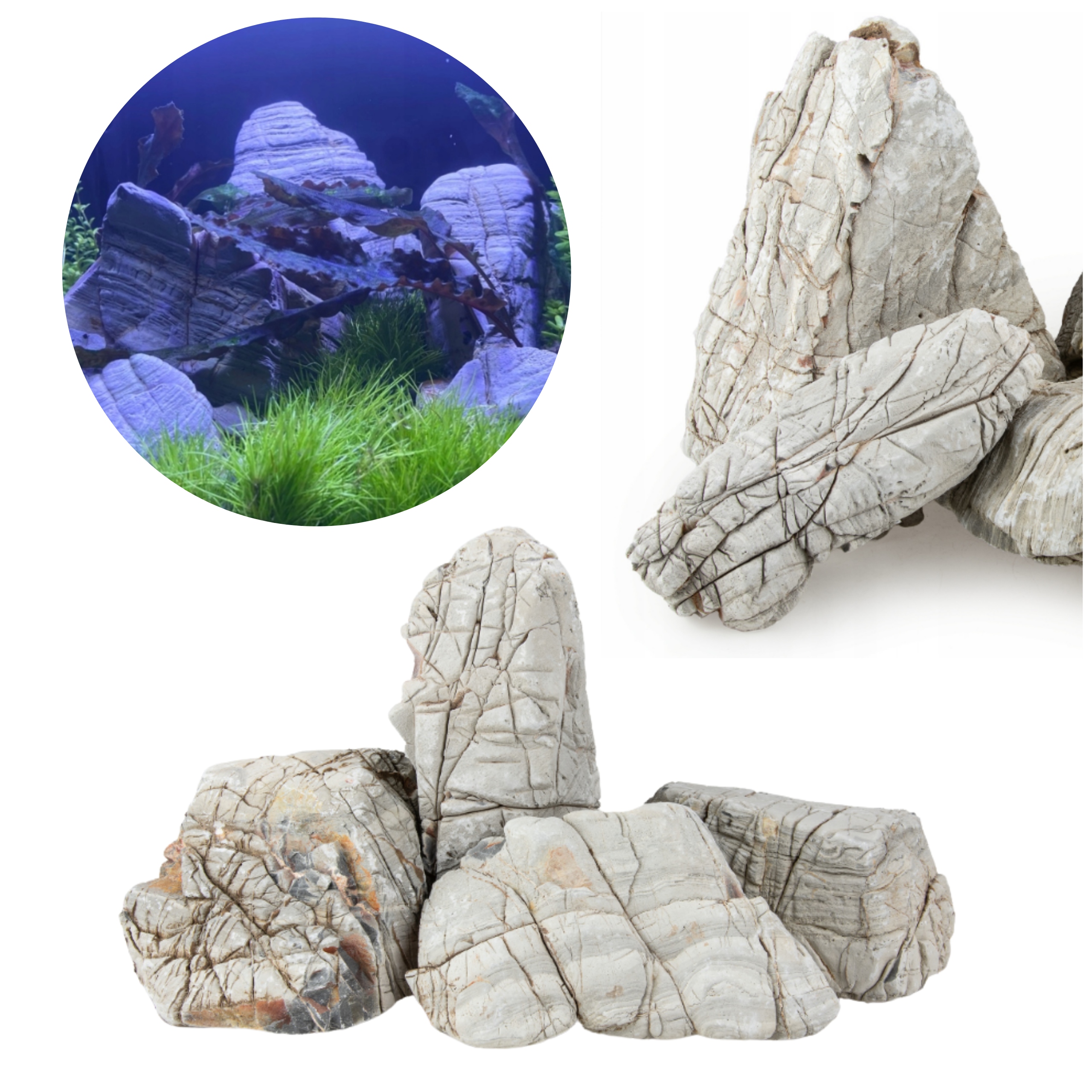 Skály Do Akvária Elephant Skin – Hotová Aranžace – Sada Kamenů 24 Kg