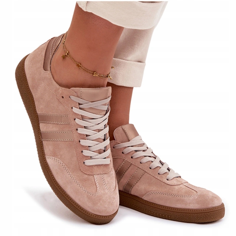 Zazoo N1068 Semišové Dámské Nízké Tenisky Starorůžová 38