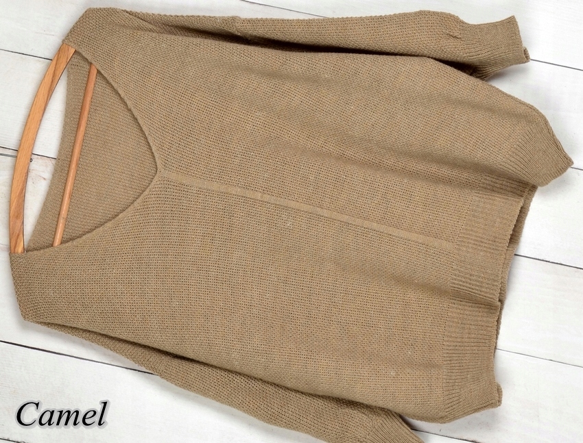 LUŹNY KOBIECY SWETER OVERSIZE kolory dekolt V 406 Materiał dominujący akryl