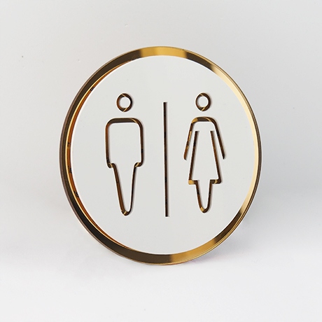 Tabliczka okrągła na drzwi TOALETA WC damsko męska Wysokość produktu 12 cm