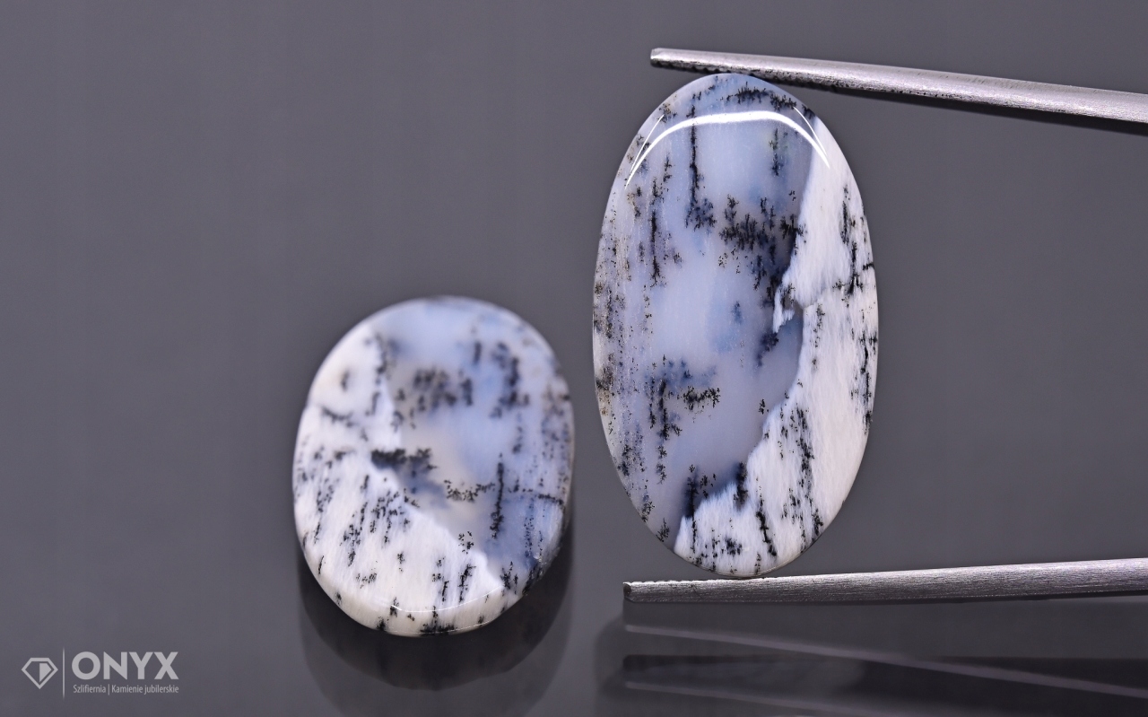 Dendritový achát z Turecka konvexní mělký Para ovál