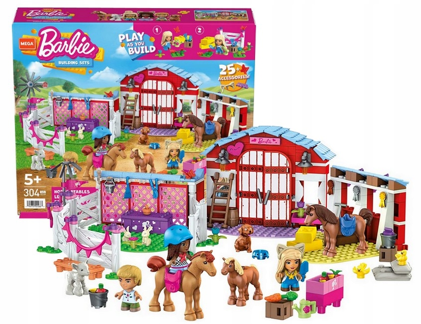 

Bloks Klocki Barbie zestaw Stajnia koniki