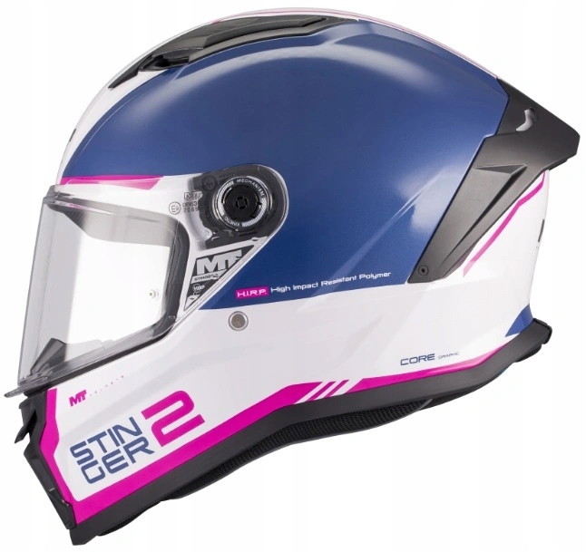 Motocyklová prilba Mt Stinger 2 Core White/blue biela modrá Darčeky