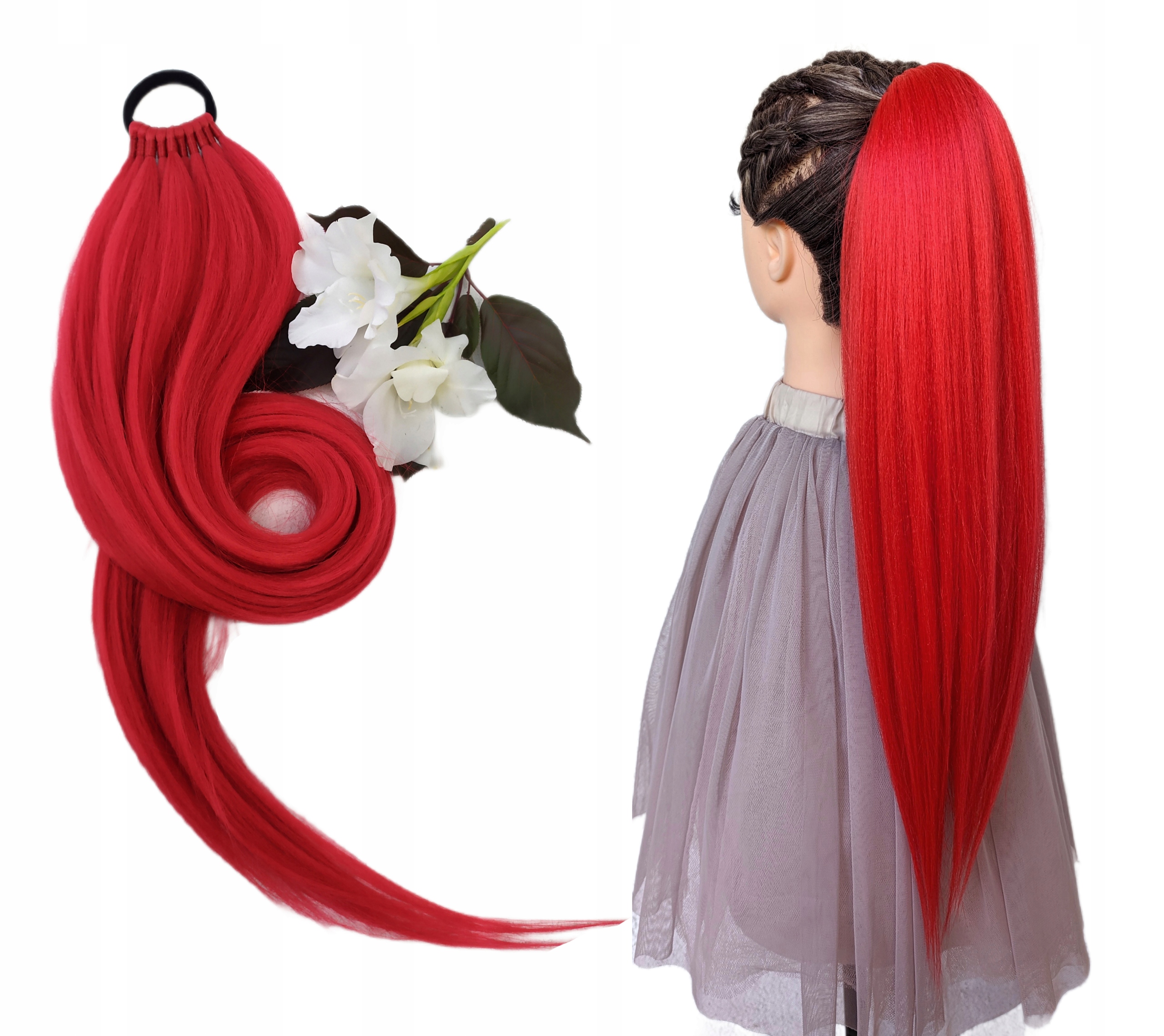 Připínací poník na gumičce, Příčesek, červená, Papriková Panna, 60 cm