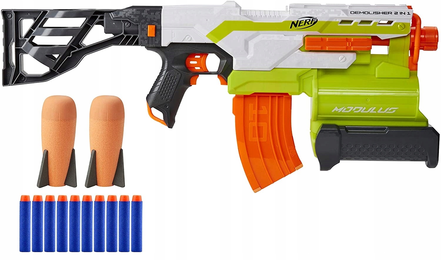 NERF MODULUS DEMOLISHER 2X MAGAZYNEK +STRZAŁKI Marka NERF